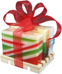 Three Soap Slices on a Deck - Christmas Gift Set